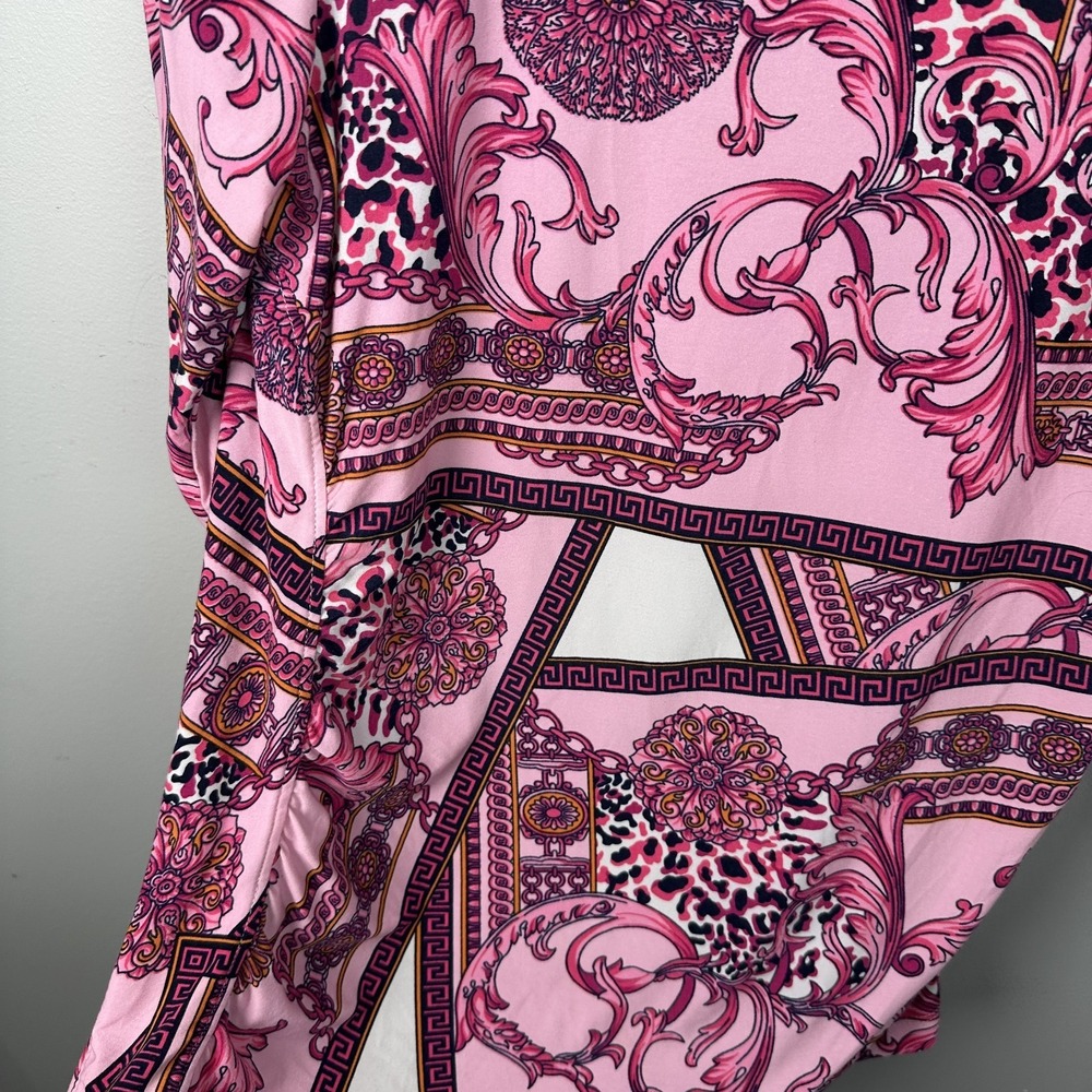 Peter NyGard Womens Medium Top Pink 3/4 Sleeve Chic Colorful Stretch Thin Y2K - Picture 9 of 12